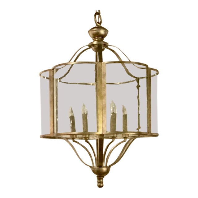 Currey & Co. Seeded Glass Transitional Ladock Lantern For Sale