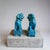 Set of 2, 1970s Blue Foo Dog Guardian Lion Ceramics Set For Sale - Image 9 of 10