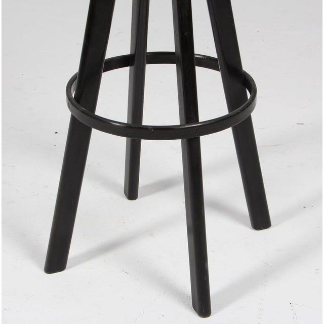 Hans Olsen Bar Chair in Black Wood and Leather by Hans Olsen for Frem Røjle, 1960s For Sale - Image 4 of 7
