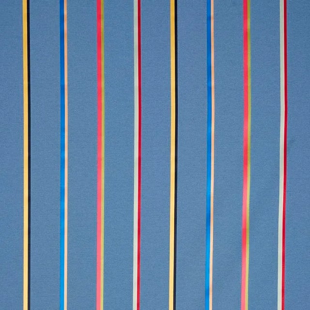 This menswear inspired textile juxtaposes bright satin-weave stripes against a linen ground in a best-of-both-worlds...