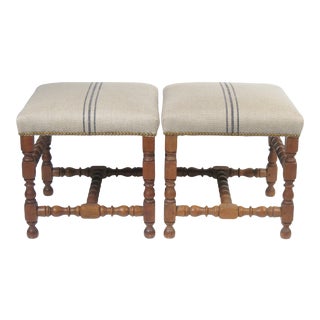 19th Century Antique French Stools - a Pair For Sale