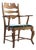 Vintage Brutalist Oak Razorblade Green Striped Armchair by H. Kjærnulf, 1960s For Sale