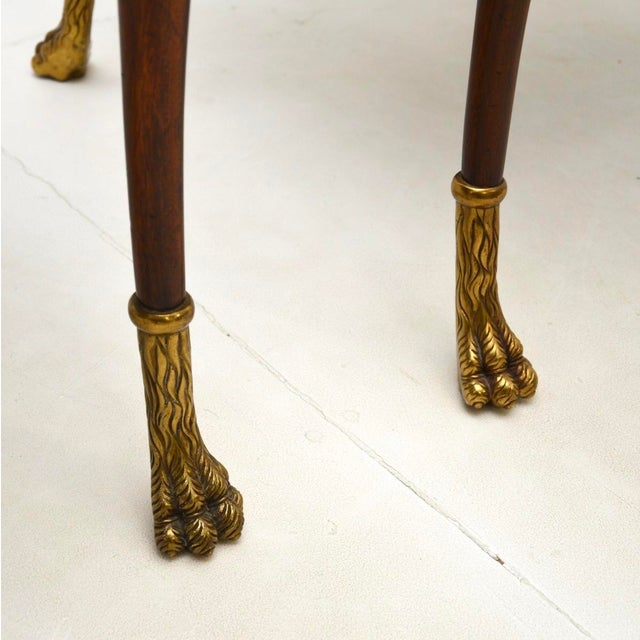 Regency Leather Top Side Tables, 1960s, Set of 2 For Sale - Image 10 of 11