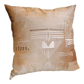 Natural Velvet Embroidered Pillows For Sale