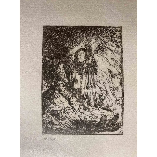 Beggers is an engraving on ivory-colored paper realized by Charles Amand Durand (1831-1905) after an etching by Rembrandt....
