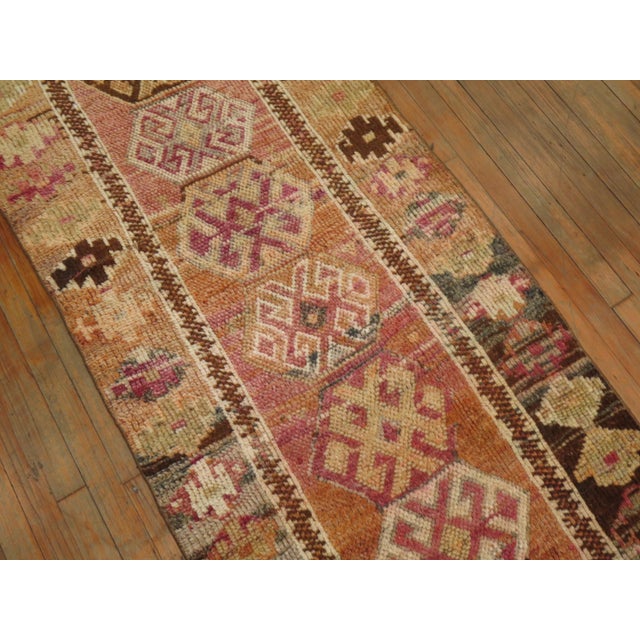 Rustic Vintage Zabihi Collection Turkish Anatolian Runner - 2'9" x 11'10" For Sale - Image 3 of 9