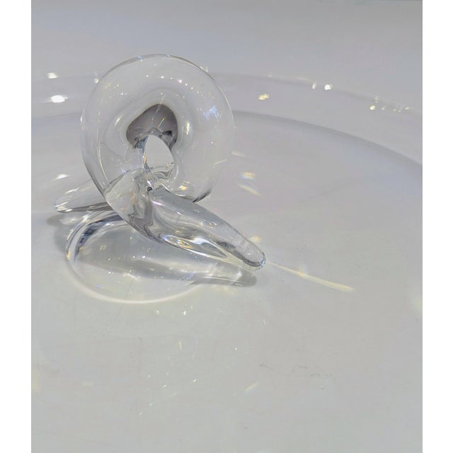 Steuben Glass Stueben Crystal Platter With Handle For Sale - Image 4 of 6