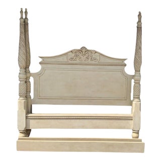 Late 20th Century Bernhardt Furniture Embassy Row Four Poster King Bed Light Color For Sale