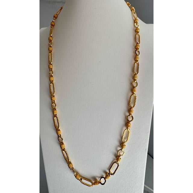 Gold Vintage 18Karat solid Yellow Gold 60 Gm, Link Chain, 9.8 mm Necklace, 30 " Long For Sale - Image 8 of 18