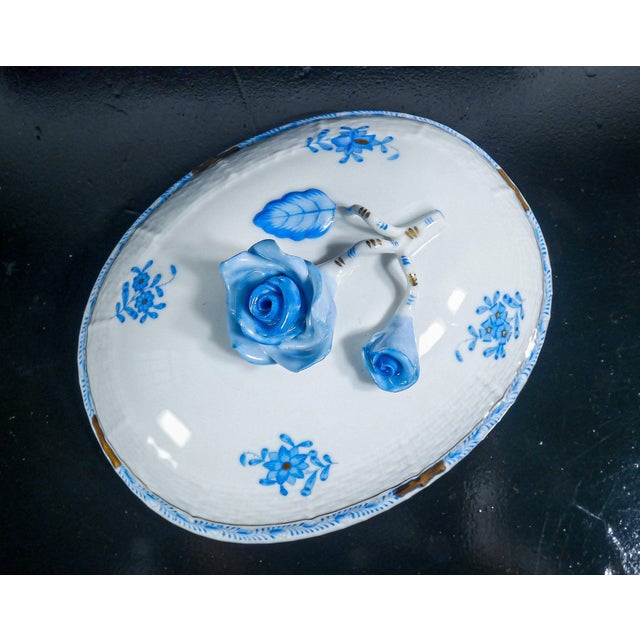 370 Apponyi Blue Porcelain Sauce Pot from Herend For Sale - Image 13 of 18