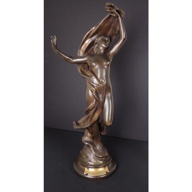 Late 19th Century Art Nouveau Bronze Sculpture of Draped Nude by Henri Godet For Sale In New York - Image 6 of 9
