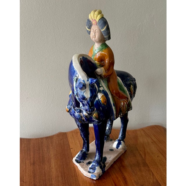 Mid 20th Century Large Tang Dynasty Style Horse With Rider For Sale - Image 5 of 15