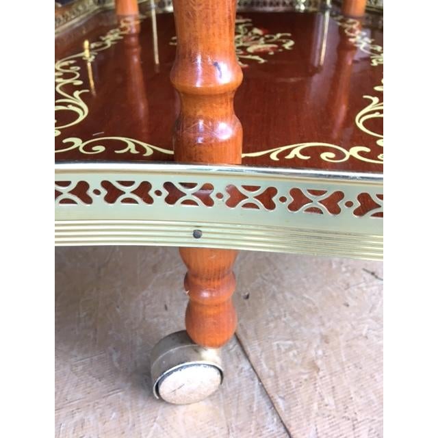 Mid 20th Century Italian or Hollywood Regency Style Bar Cart For Sale - Image 10 of 14