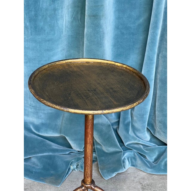 Metal Spanish Drinks Table With Elevated Tripod Base For Sale - Image 7 of 12