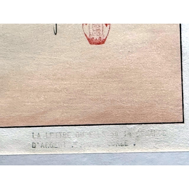 Framed Woodblock Print La Lettre du Fils Coree Early Version by Paul Jacoulet For Sale In Atlanta - Image 6 of 15