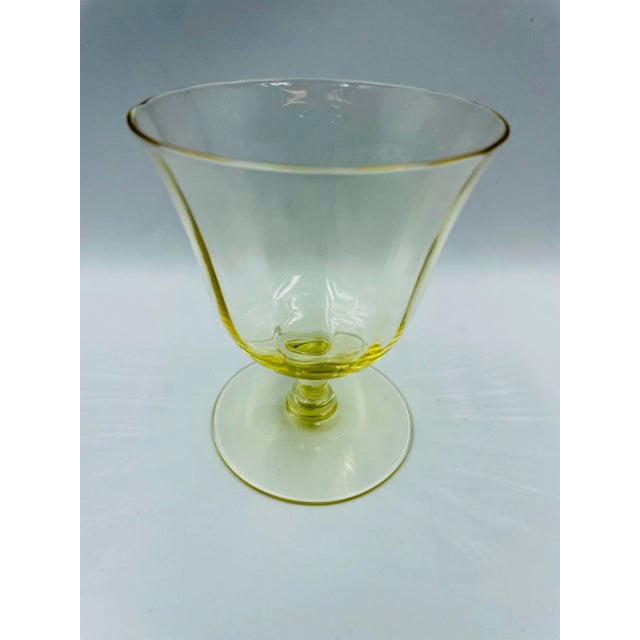 Mid 20th Century Mid 20th Century Fostoria "Fairfax" Pattern in June Topaz Footed Glasses- Set of 4 For Sale - Image 5 of 12