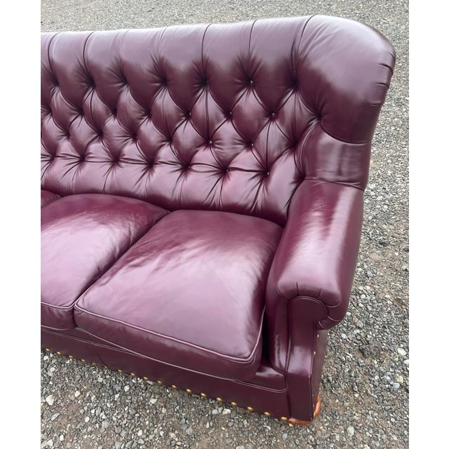 Thomasville “Hides and Seats” Tufted Leather Chesterfield Sofa Chairish