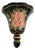 Vintage 19th Century - Style Regency Black & Floral Wall Sconce Shelf For Sale