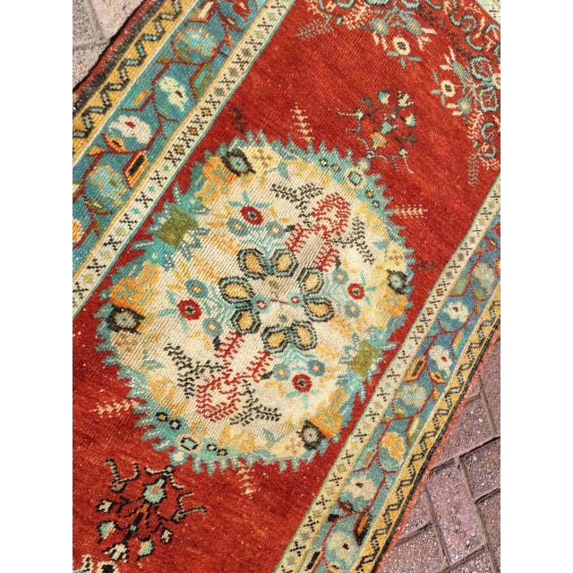 Textile Vintage Turkish Oushak Runner Rug - 37" X 140" For Sale - Image 7 of 11