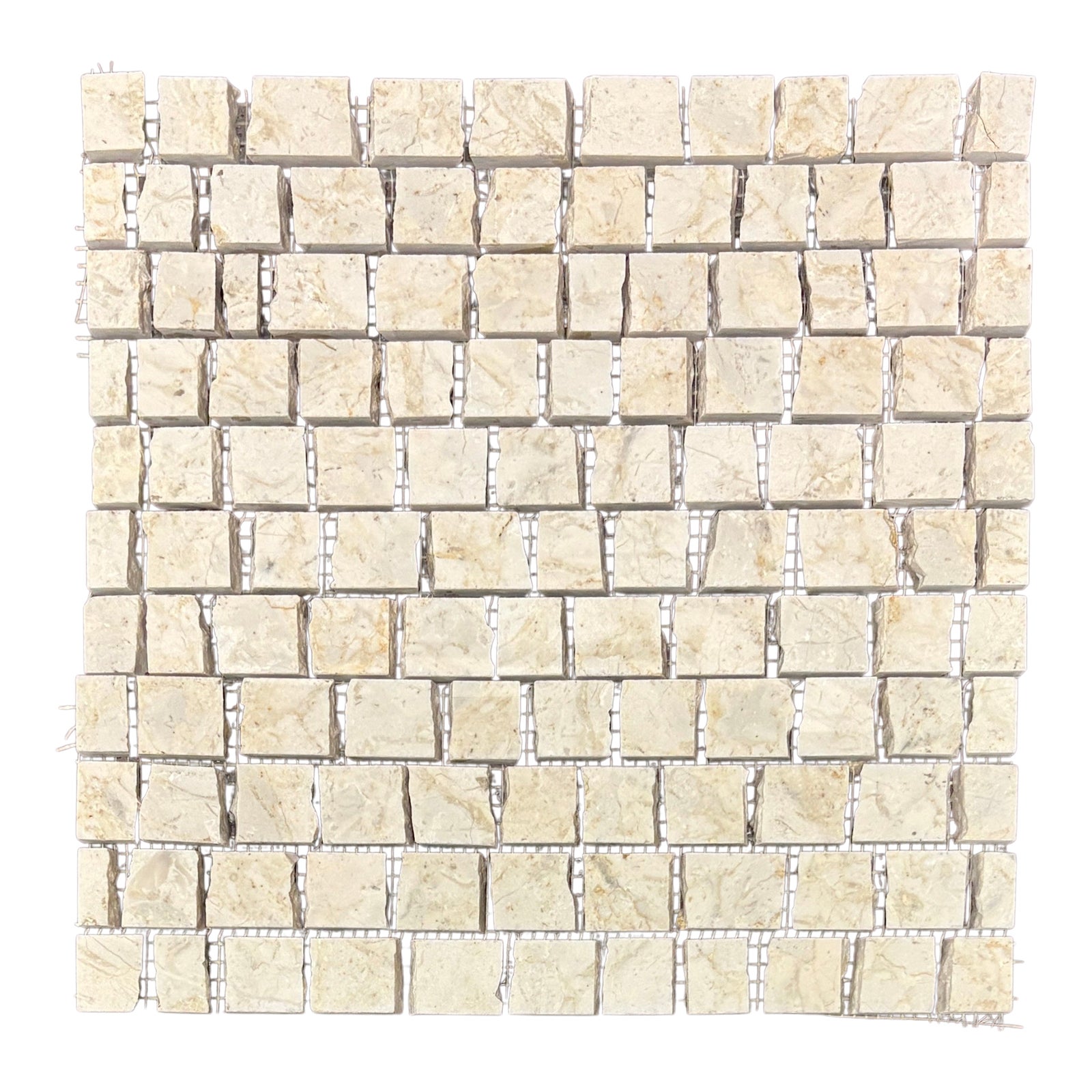 Ivory White Marble Polished Broken Tessere Mosaic | Chairish