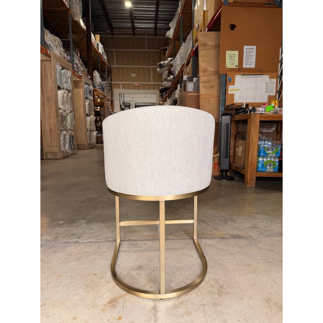 Vanguard Furniture Vanguard Ivory Counter Stool With Brass Legs For Sale - Image 4 of 6