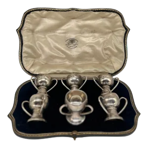 Antique English Victorian "Goldsmiths & Silversmiths" Sterling Trophy Salts