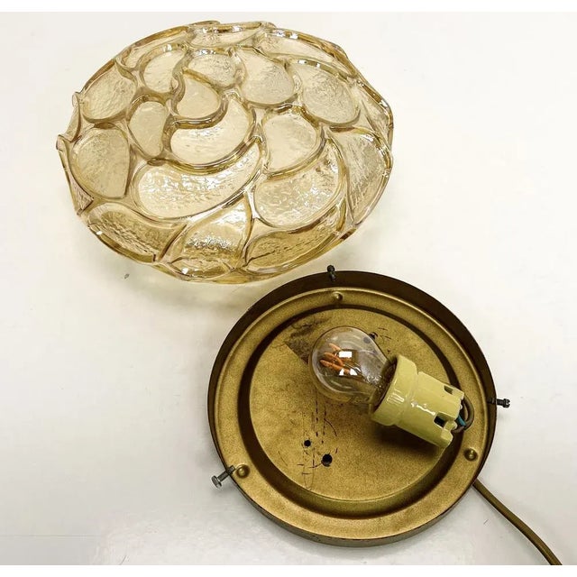 Tan Amber Glass Ceiling or Flush Mount, Germany, 1960s For Sale - Image 8 of 13