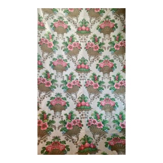 Lyon Rare Run of Silk Taffeta Lampas Silk and Gold Embroider For Sale