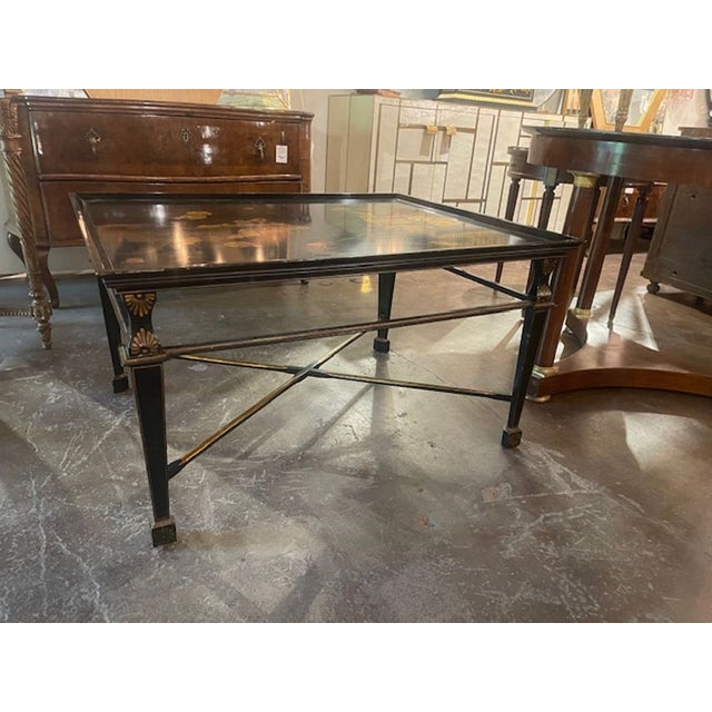 Vintage English Chinoiserie Lacquered Coffee Table For Sale In Dallas - Image 6 of 8