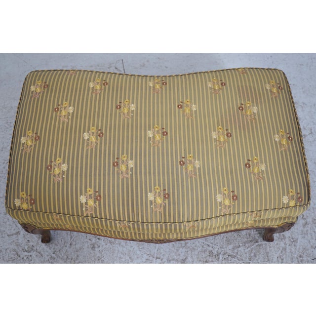 Austoria French Louis XV Wide Seat Bergere Chair W. Ottoman For Sale - Image 15 of 18