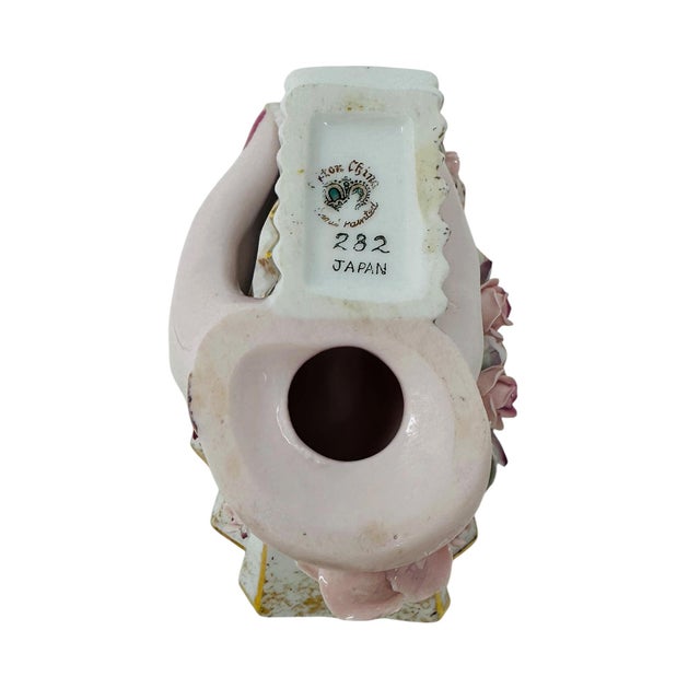 Museum-Quality 1950s Lefton China "Lady's Hand" Set - Large Fan Dish & Bud Vase For Sale - Image 9 of 14