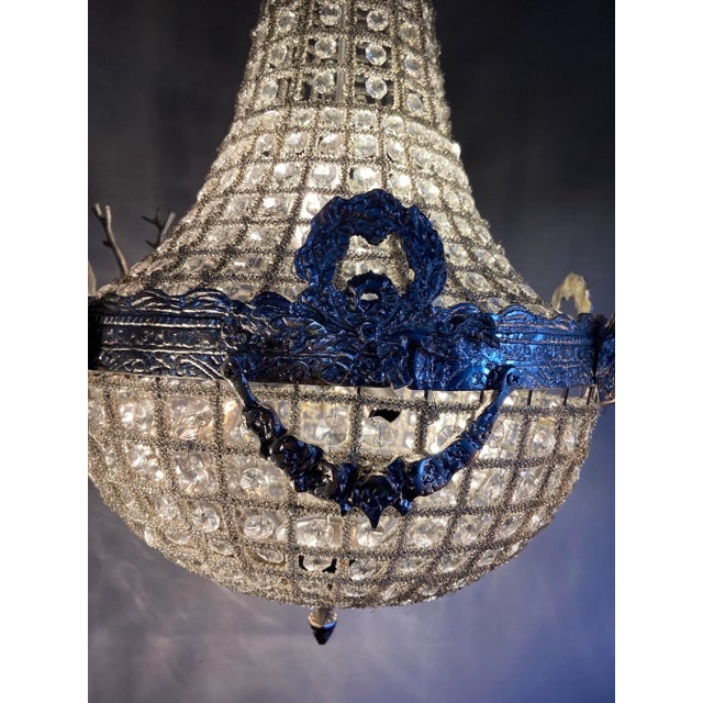 1980s French Louis XVI Charcoal Bronze Chandeliers - Pair For Sale - Image 14 of 18