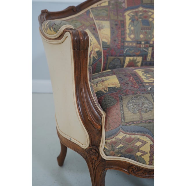 French 9 Leg Walnut Settee Loveseat For Sale - Image 11 of 18