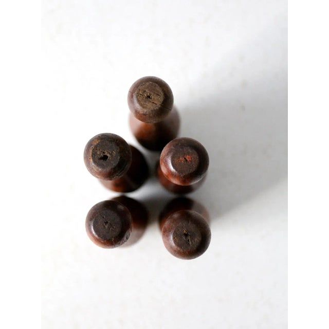 Early 20th Century Antique Wooden Skittles - Set of 5 For Sale - Image 5 of 9