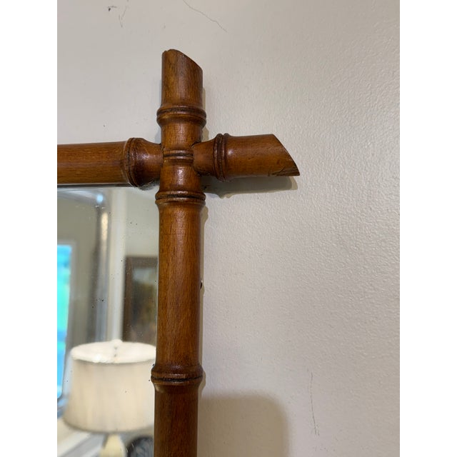 Antique Faux Bamboo Mirror For Sale - Image 4 of 7