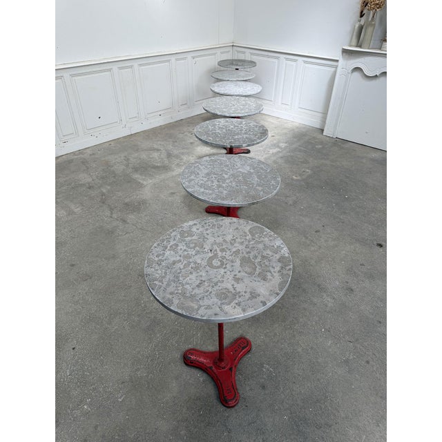 Vintage Bistro Tables, 1930s, Set of 8 For Sale - Image 3 of 8