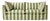 Sophie Conran Coco 3 Seater Sofa - Spring Green Stripes with Knife Edge Cushion For Sale