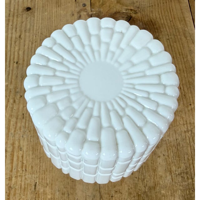 Vintage White Porcelain Ceiling Light, 1970s For Sale - Image 4 of 12