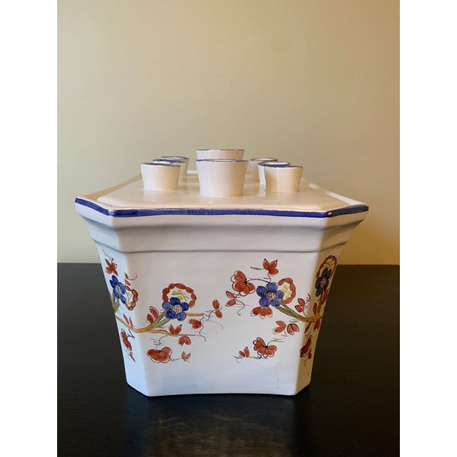 Mid-Century Italian Hand-Painted Chinoiserie Tulipiere Vase For Sale - Image 10 of 13