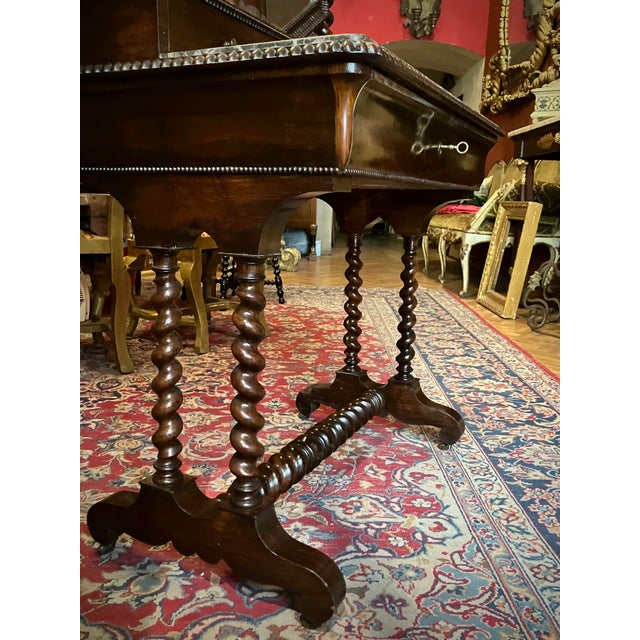 Victorian Dressing Table in Mahogany with Black Marble Top and Mercury Mirror Glass, 1890s For Sale - Image 4 of 12