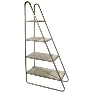 Reclaimed Sheet Metal Wedge Curio Shelf For Sale