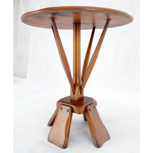 Mid 20th Century Solid Maple Colonial Style Round Center Table Gueridon MINT For Sale - Image 5 of 10