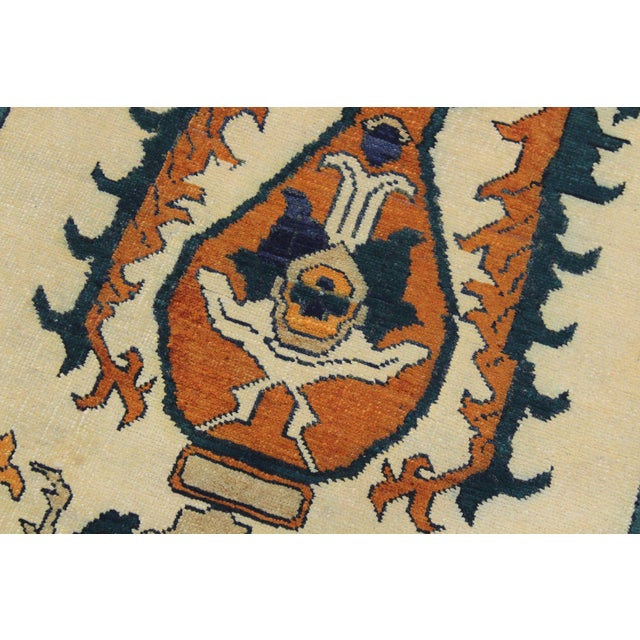 Boho Chic Ziegler Ivory/Rust Wool Runner Rug- 2'8'' X 10'4'' For Sale In New York - Image 6 of 10