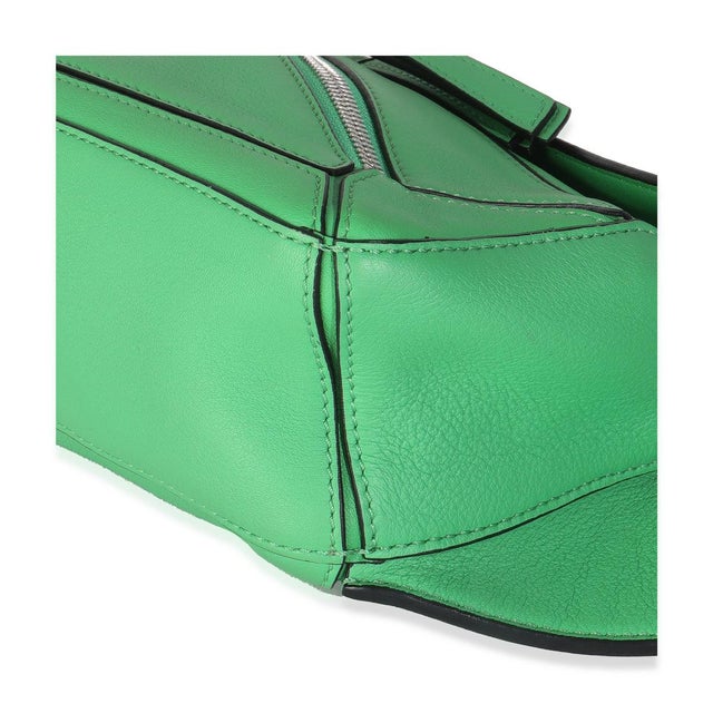 Animal Skin Jungle Green Calfskin Mini Puzzle Belt Bag For Sale - Image 7 of 9