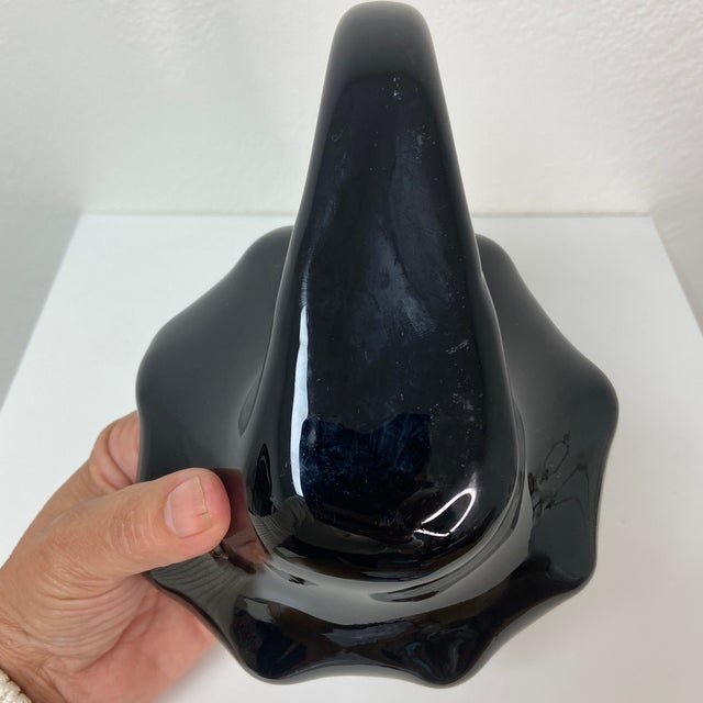 Mid 20th Century Mid 20th Century Black Amethyst Blown Glass Swan Bowl For Sale - Image 5 of 9
