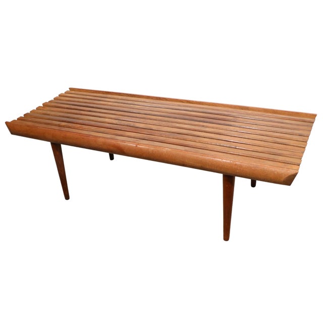 Mid Century Slat Bench Coffee Table Made in Yugoslavia C 1950/1960's For Sale - Image 11 of 13