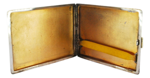 Matte Silver Cigarette Case with Borders on the Edge