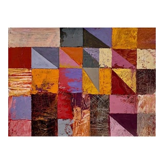 Irving B Haynes, Abstract Expressionist Color Block Painting Mod Architect Irving Haynes Risd For Sale