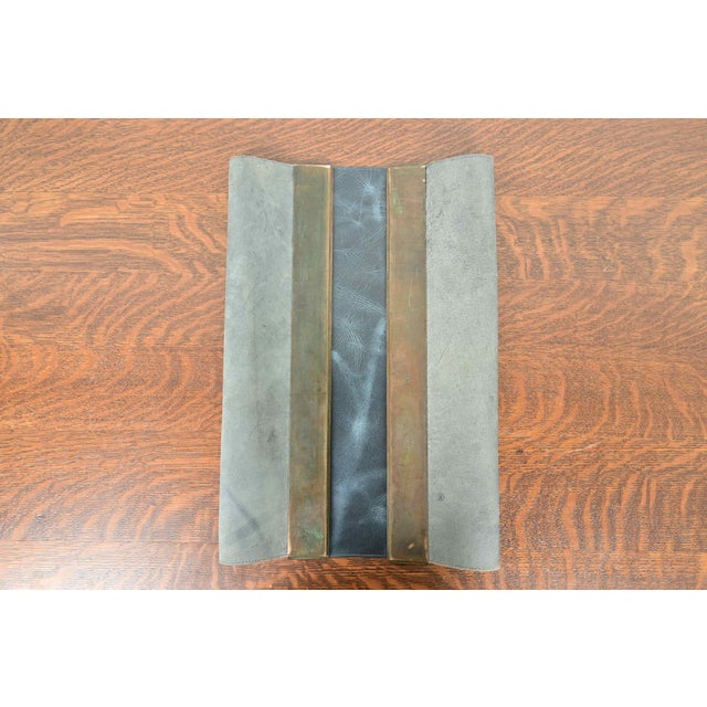 Tiffany Studios New York Zodiac Bronze Blotter Ends With Leather Desk Blotter For Sale - Image 10 of 14