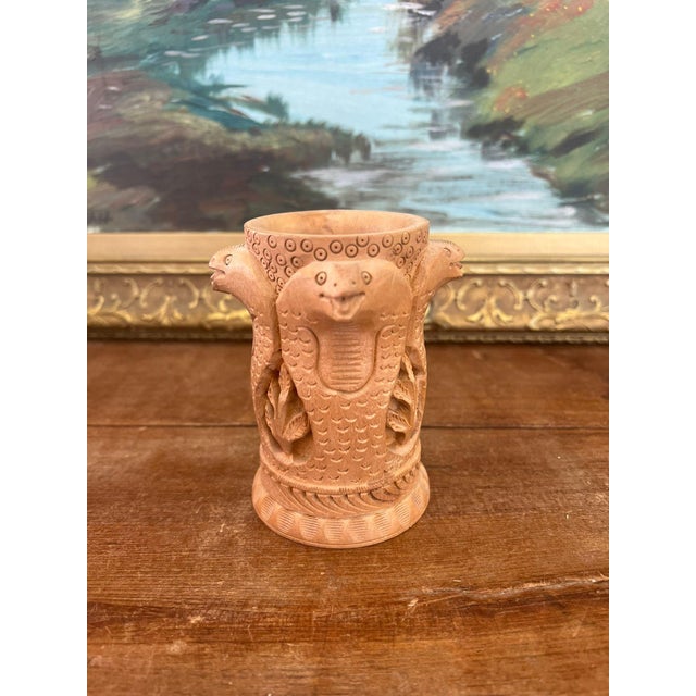 Wood Vintage Hand Carved Table/Desk Organizer, India Import For Sale - Image 7 of 9